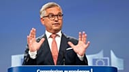 European Commissioner for Internal Affairs and Migration Magnus Brunner speaks during a press conference at EU headquarters in Brussels, Tuesday, Aug. 4, 2026.