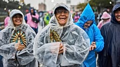 Pilgrims carry images of the Virgin of Lujan during the annual procession to the Basilica of Lujan in Buenos Aires, Argentina, Saturday, Oct. 3, 2026.