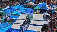 Foto aérea de la acampada de la Puerta del Sol