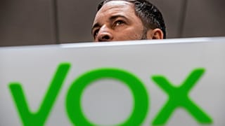 Santiago Abascal, líder del partido Vox, asiste a una rueda de prensa en Madrid, el 11 de noviembre de 2019.