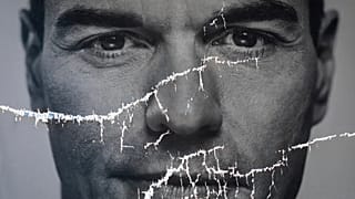 A partially damaged poster of Spanish Prime Minister Pedro Sánchez flaps in Parla, Spain, 26 April 2019. 