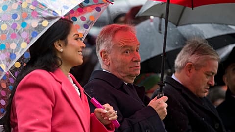 Jeffrey Archer seen with Conservative party member Priti Patel - 14 November 2015