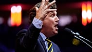 Tucker Carlson przemawia przed republikańskim kandydatem na prezydenta, byłym prezydentem Donaldem Trumpem w Madison Square Garden w Nowym Jorku 27 października 2024 r.
