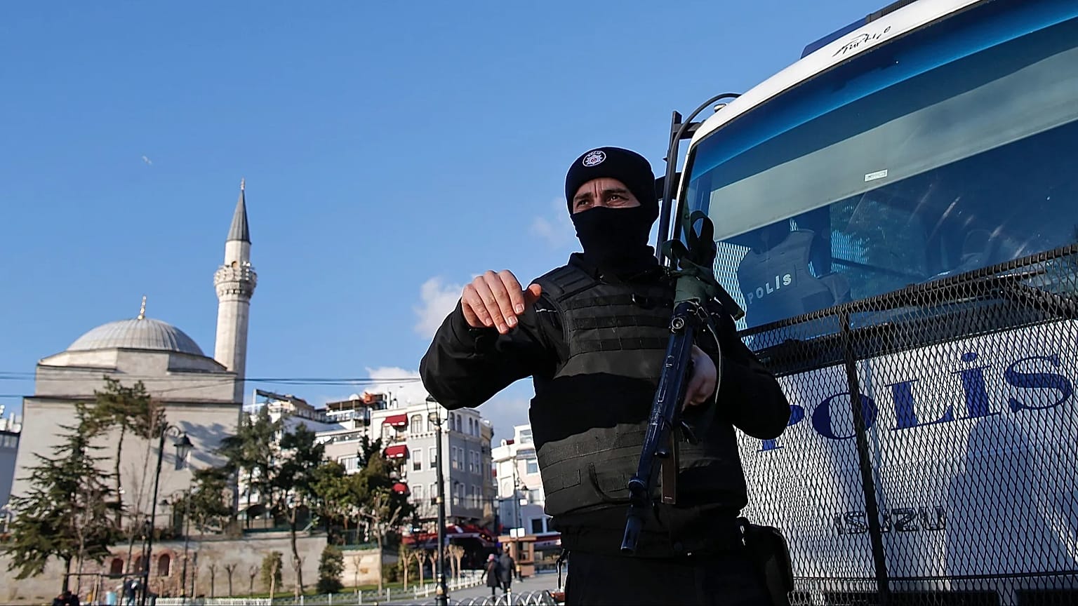 FILE: A Turkish police officer secures the historic Sultanahmet district in Istanbul, 14 January 2016