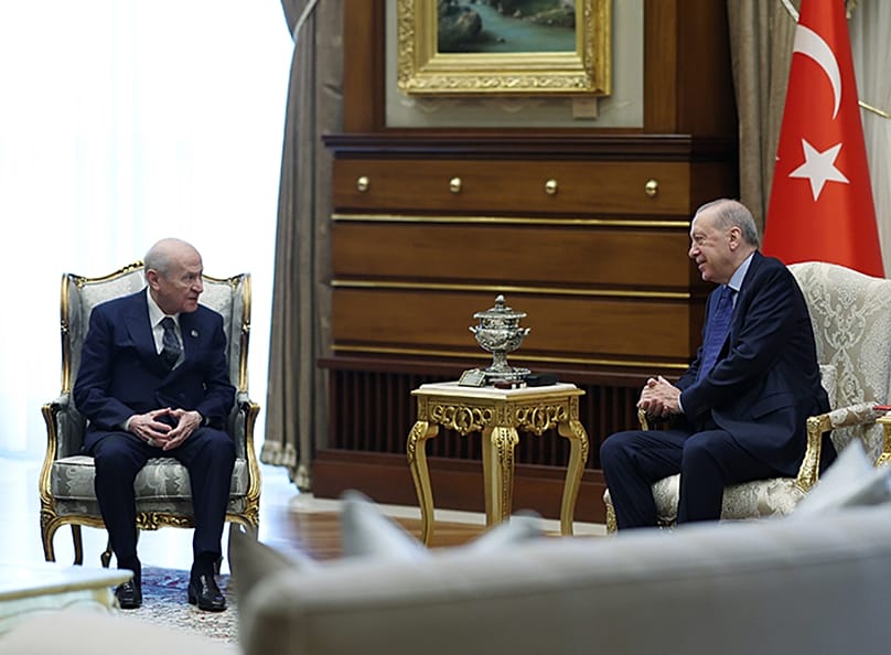 Cumhurbaşkanı Recep Tayyip Erdoğan, Milliyetçi Hareket Partisi (MHP) Genel Başkanı Devlet Bahçeli’yi Cumhurbaşkanlığı Külliyesinde kabul etti. 06 Ağustos 2026