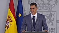El presidente del Gobierno de España, Pedro Sánchez, durante la conferencia de prensa en la Moncloa, 6 de octubre 2026