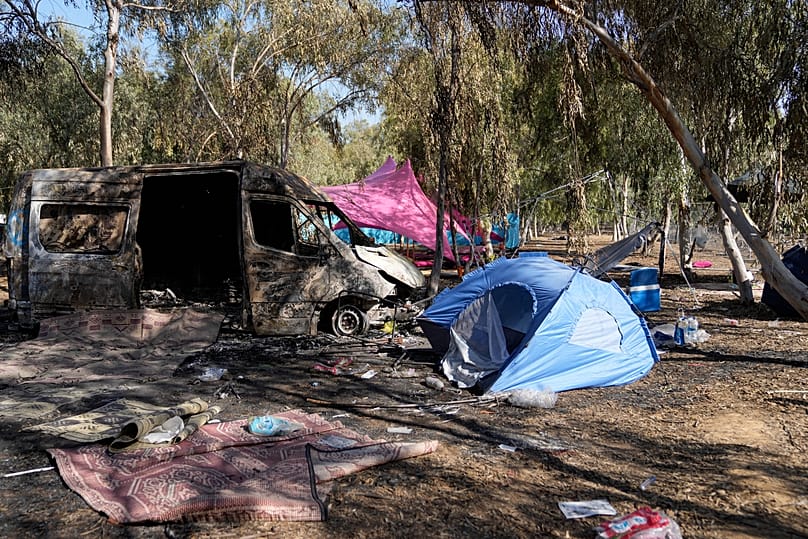 The site of the Nova music festival where revelers were killed and kidnapped on Oct. 7, 2023, during a cross-border attack by Hamas militants (AP Photo/Ohad Zwigenberg, File)