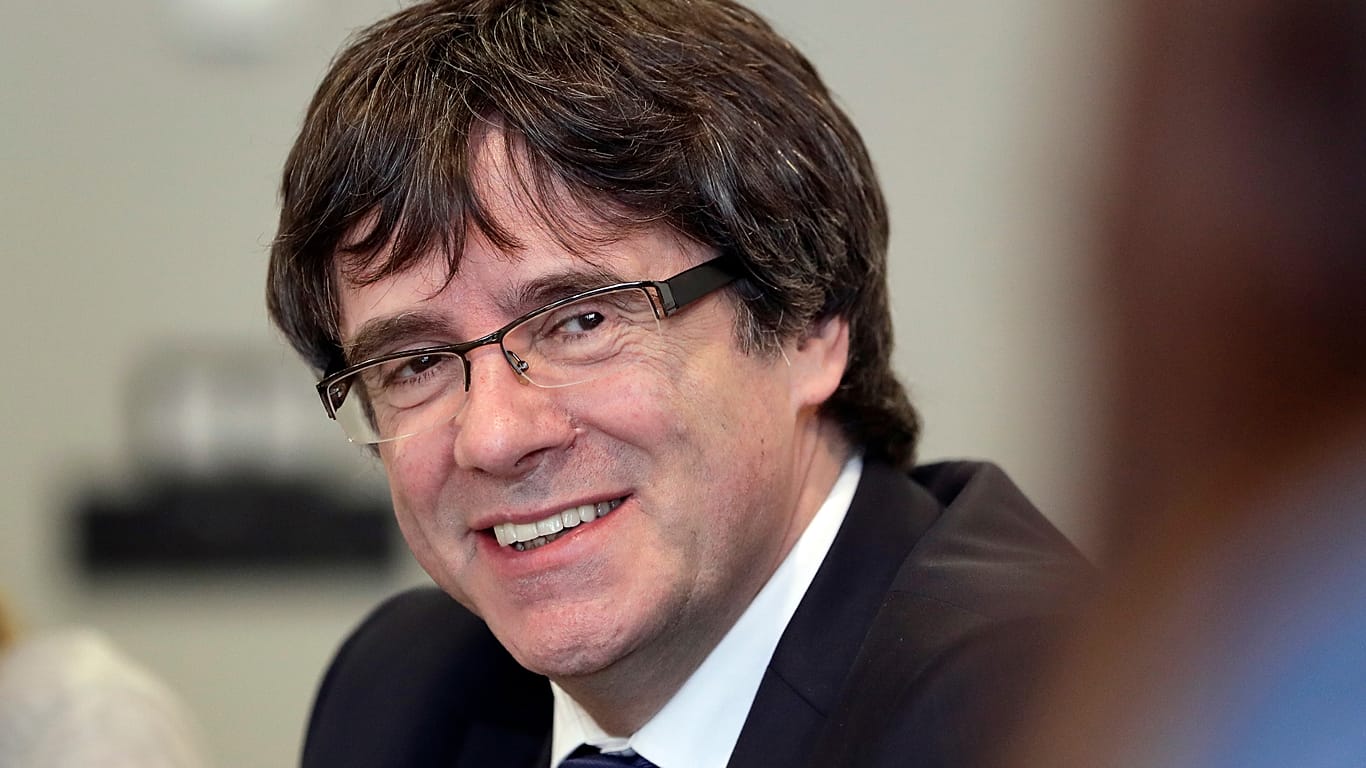 FILE: Former Catalan leader Carles Puigdemont attends a meeting with lawmakers from his party, Junts per Catalunya, in Berlin, Germany.