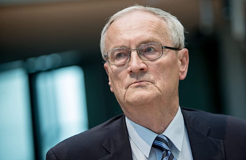 August Hanning, the former president of the Federal Intelligence Service (BND), appears as a witness at the German parliament Bundestag in Berlin on Oct. 1, 2015