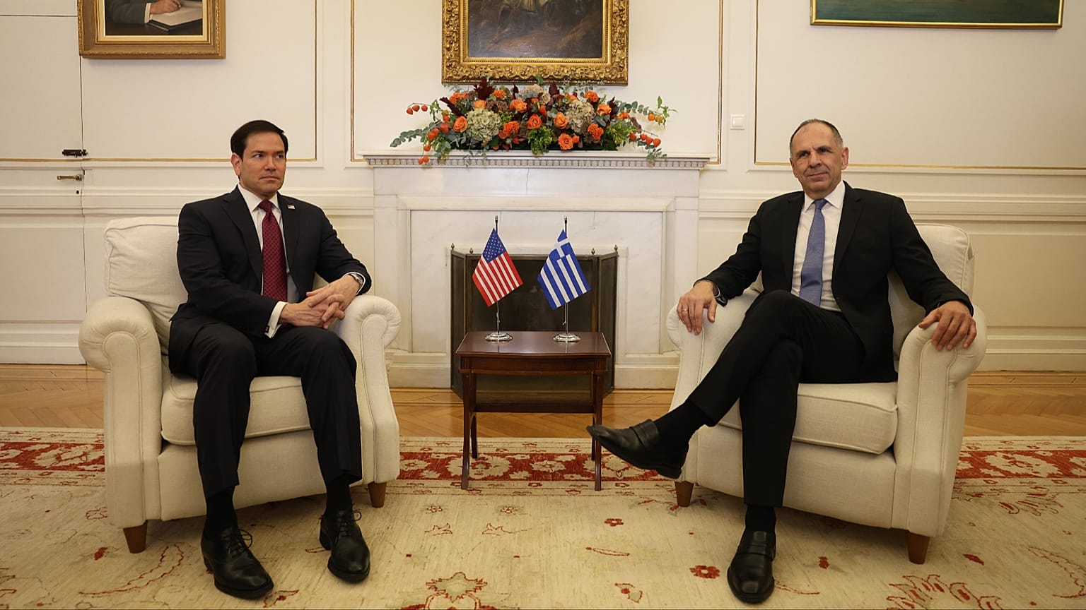 Ο ΥΠΕΞ των ΗΠΑ, Μάρκο Ρούμπιο, και ο Έλληνας ομόλογός του, Γιώργος Γεραπετρίτης