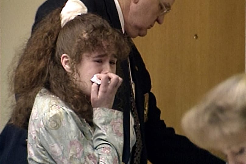 Christa Pike bei ihrer Verurteilung in Knoxville, Tennessee, 1996