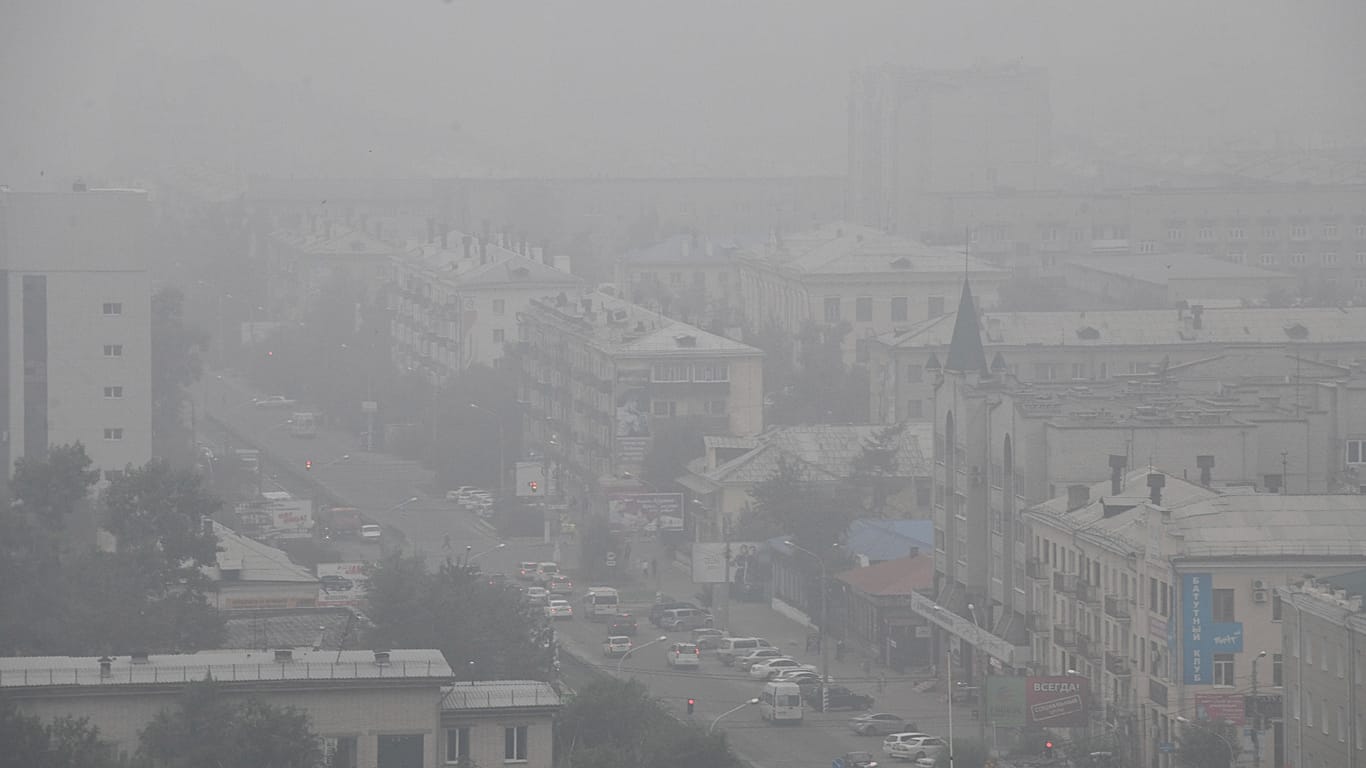 FILE: Heavy smoke covers the center of the eastern Siberian city of Chita, Russia