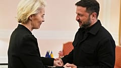 European Commission President Ursula von der Leyen with Ukraine's President Volodymyr Zelenskyy in Rome, Italy, 26 April 2025.