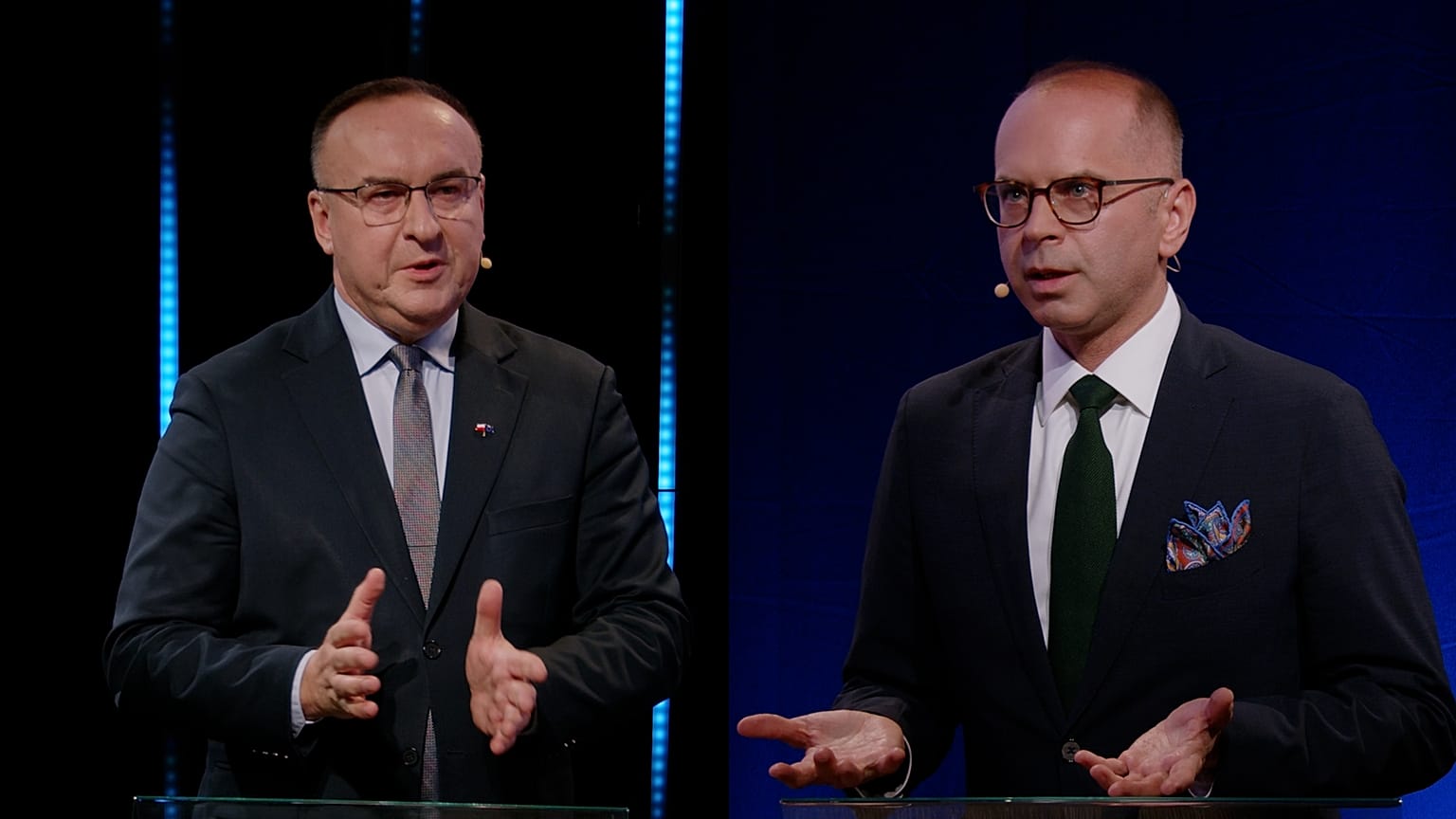 Michał Kobosko és Michał Szczerba európai parlamenti képviselők a varsói The Ringben