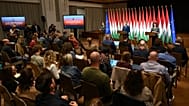 Magyar Péter és Gyurkó Szilvia sajtótájékoztatója, Budapest, 2026. október 8.