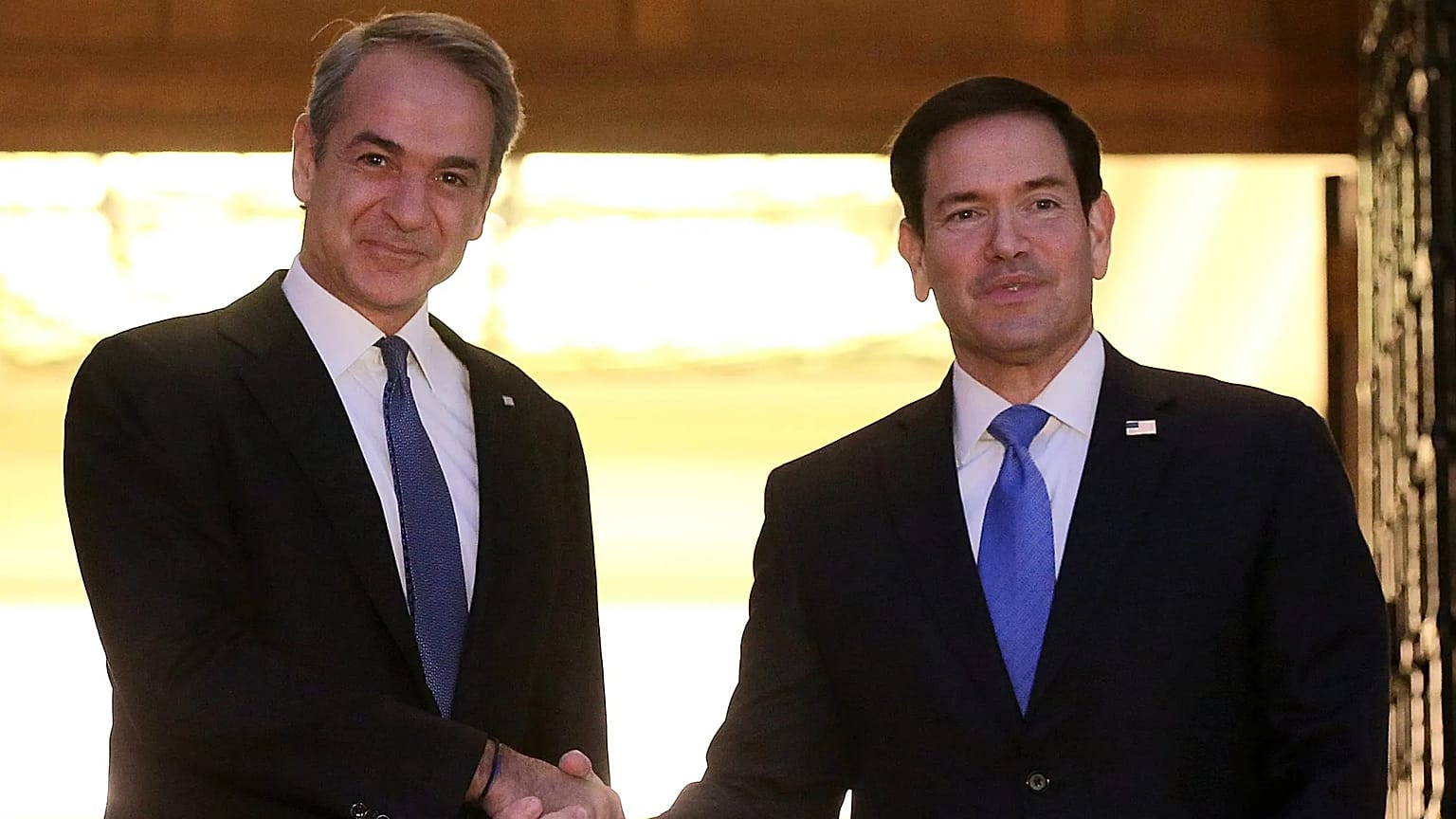 Κυριάκος Μητσοτάκης και Μάρκο Ρούμπιο στο Μέγαρο Μαξίμου