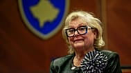 Newly elected Kosovo President Justina Shiroka Pula is seen after she was elected in Kosovo's capital Pristina on Tuesday, Oct. 6, 2026