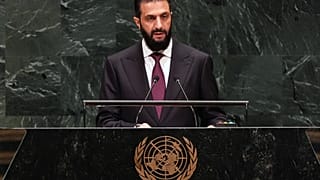 الرئيس السوري أحمد الشرع يتحدث خلال الدورة الحادية والثمانين للجمعية العامة للأمم المتحدة بمقر الأمم المتحدة، الأربعاء 23 سبتمبر 2026. 