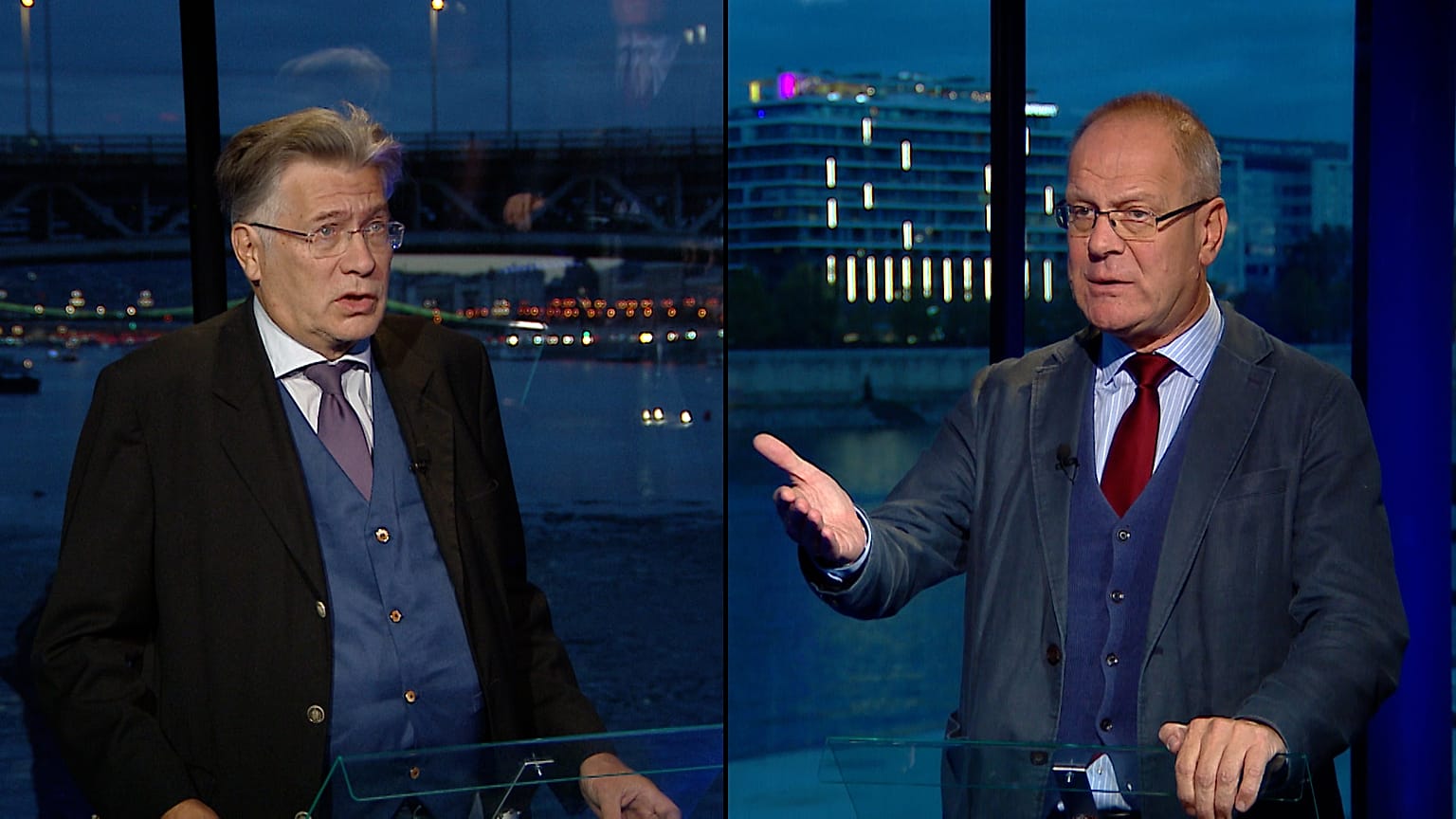 Szent-Iványi István és Navracsics Tibor az Euronews vitaműsorában Budapesten