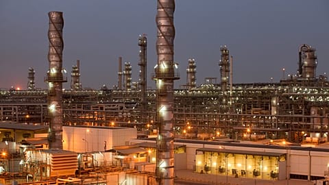 QatarEnergy LNG facilities pictured at dusk. File photo.