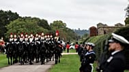 Royal Navy guards line the route at Windsor Castle during Donald Trump's state visit to the UK on 17 September 2025.