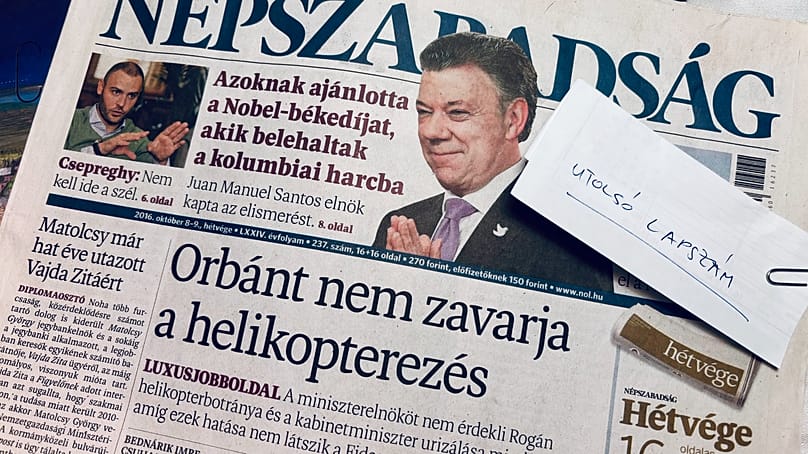 Az utolsó lapszám - 2016. okt. 8-9.