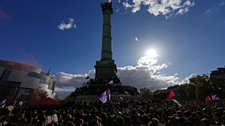 Students protest against under-resourced schools at the Place de la Bastille in Paris, 8 October 2026.