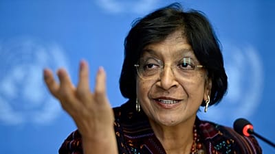 Pillay au siège européen de l'ONU à Genève, en Suisse, le 18 octobre 2012.