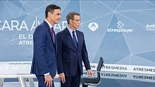 Archivo: Pedro Sánchez y Alberto Núñez Feijóo en el debate electoral de 2023