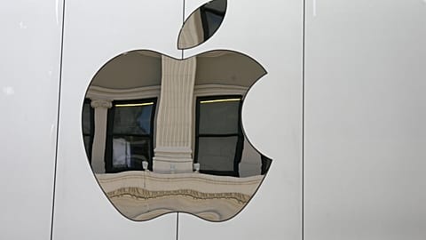 This Thursday, May 19, 2016, file photo shows the Apple logo on the side of the Apple Union Square store, in San Francisco. Apple reports earnings Tuesday, May 2, 2017.