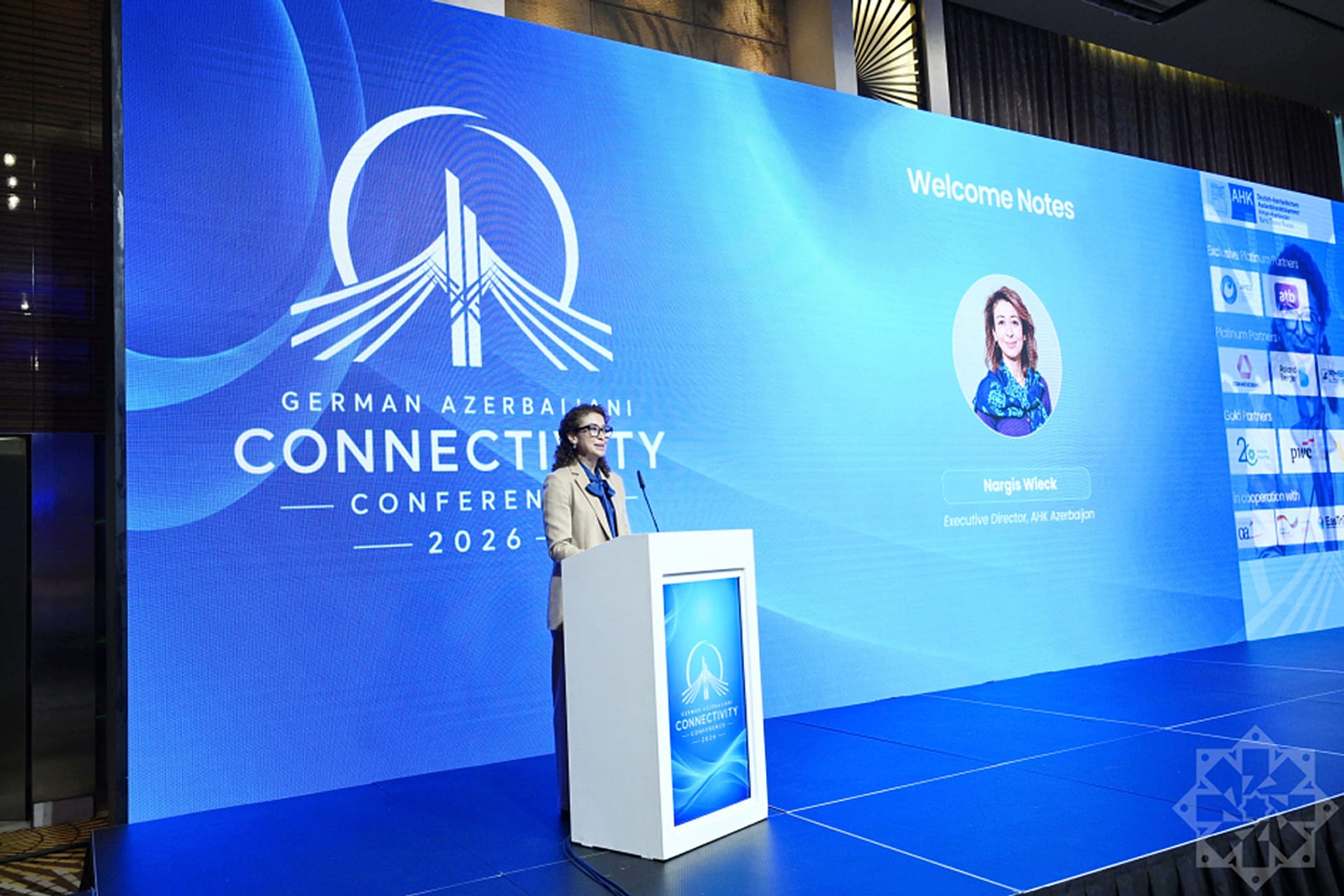 Nargis Wieck, Executive Director of AHK Azerbaijan, at the German-Azerbaijani Connectivity Conference 2026