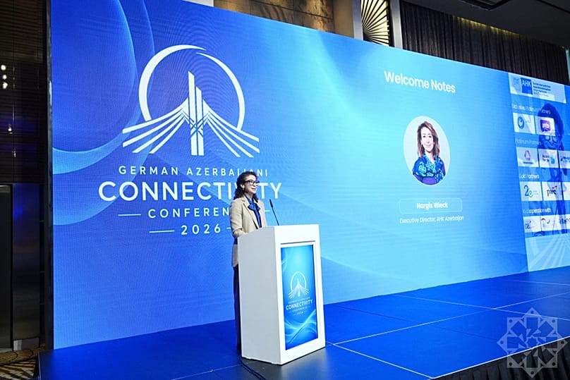 Nargis Wieck, Geschäftsführerin der AHK Aserbaidschan, bei der Deutsch-Aserbaidschanischen Connectivity-Konferenz 2026