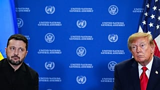 President Donald Trump meets with Ukraine's President Volodymyr Zelenskyy during the United Nations General Assembly, Tuesday, Sept. 22, 2026.