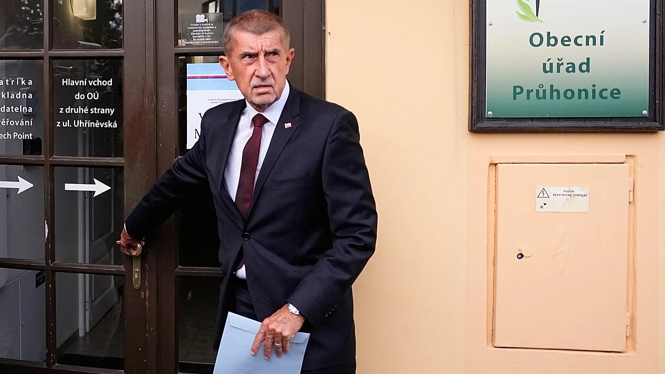 Czech Republic's Prime Minister Andrej Babis arrives to cast his vote during senate and local elections in Pruhonice, Czech Republic, Friday, Oct. 9, 2026.