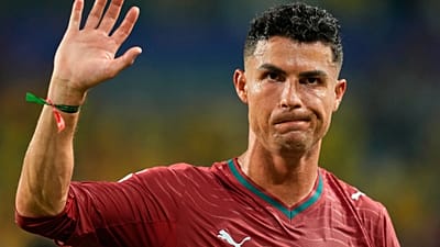 FILE (27.06.2026) Portugal's Cristiano Ronaldo waves after the Group K World Cup match between Colombia and Portugal