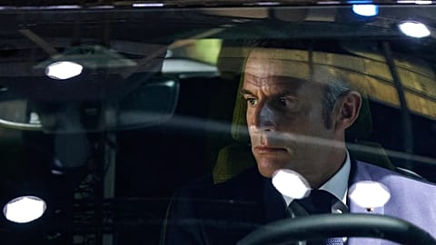 Emmanuel Macron during his visit to the 2024 Paris Motor Show.