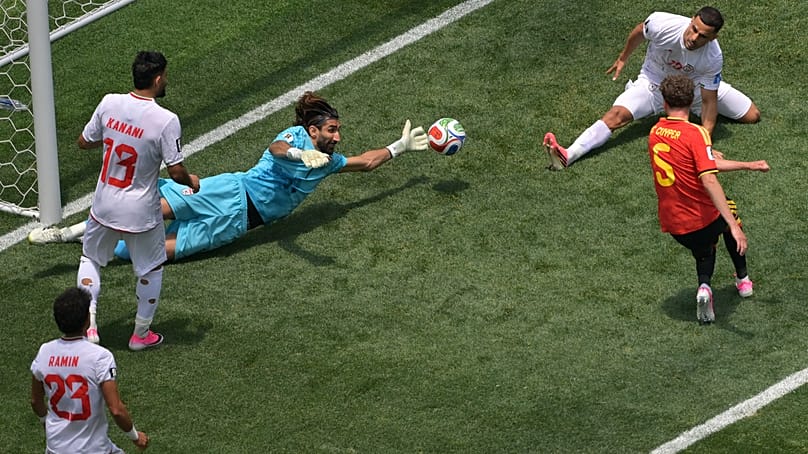 سیو علیرضا بیرانوند مقابل بلژیک در جام جهانی ۲۰۲۶