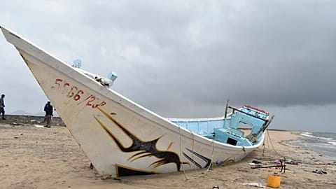 Image of a different vessel involved in a shipwreck off the coast of Djibouti in March.