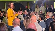 Miriam González durante la presentación el 10 de octubre de 2026 de Democracia21 en Madrid.