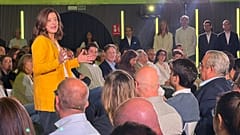 Miriam González during the presentation of Democracy21 in Madrid on 10 October 2026.