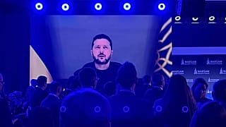 Wołodymyr Zełenski przemawia na Warsaw Security Forum, 12.10.2026 r.