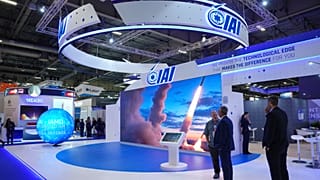 جناح شركة صناعات الطيران الإسرائيلية (IAI) بمعرض يوروساتوري للدفاع قرب باريس، 15 يونيو 2026.
