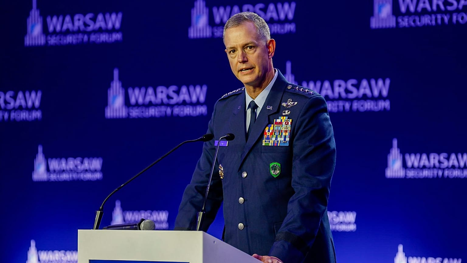 Gen. Alexus G. Grynkewich, Naczelny Dowódca Sojuszniczych Sił NATO w Europie i dowódca Amerykańskiego Dowództwa Europejskiego podczas Warsaw Security Forum w Warszawie.