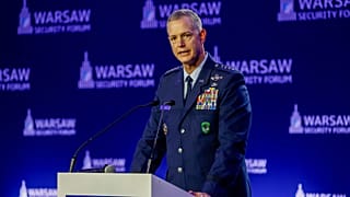 Gen. Alexus G. Grynkewich, Naczelny Dowódca Sojuszniczych Sił NATO w Europie i dowódca Amerykańskiego Dowództwa Europejskiego podczas Warsaw Security Forum w Warszawie.