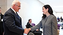 Andrij Szibiha ukrán külügyminiszter Orbán Anitával Luxembourgban 