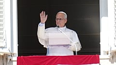 Pope Leo XIV delivers the Angelus prayer in St. Peter's Square at the Vatican, Sunday, Oct. 11, 2026.
