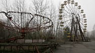 Çernobil nükleer santralinden yaklaşık 3 kilometre uzaklıktaki terk edilmiş Pripyat kasabasında bir lunapark.