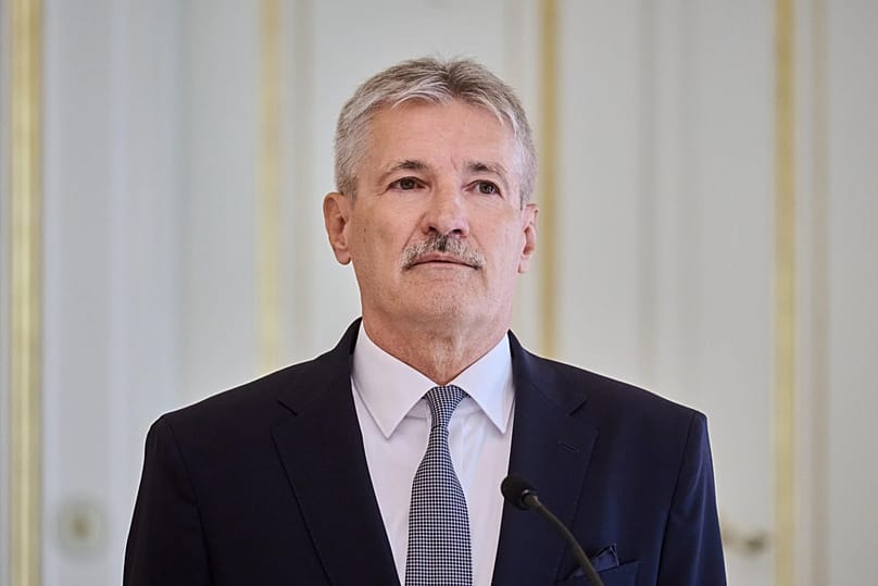 A legfőbb ügyésznek javasolt Fejes Péter volt Vas megyei főügyészhelyettes a Sándor-palotában 2026. október 12-én.