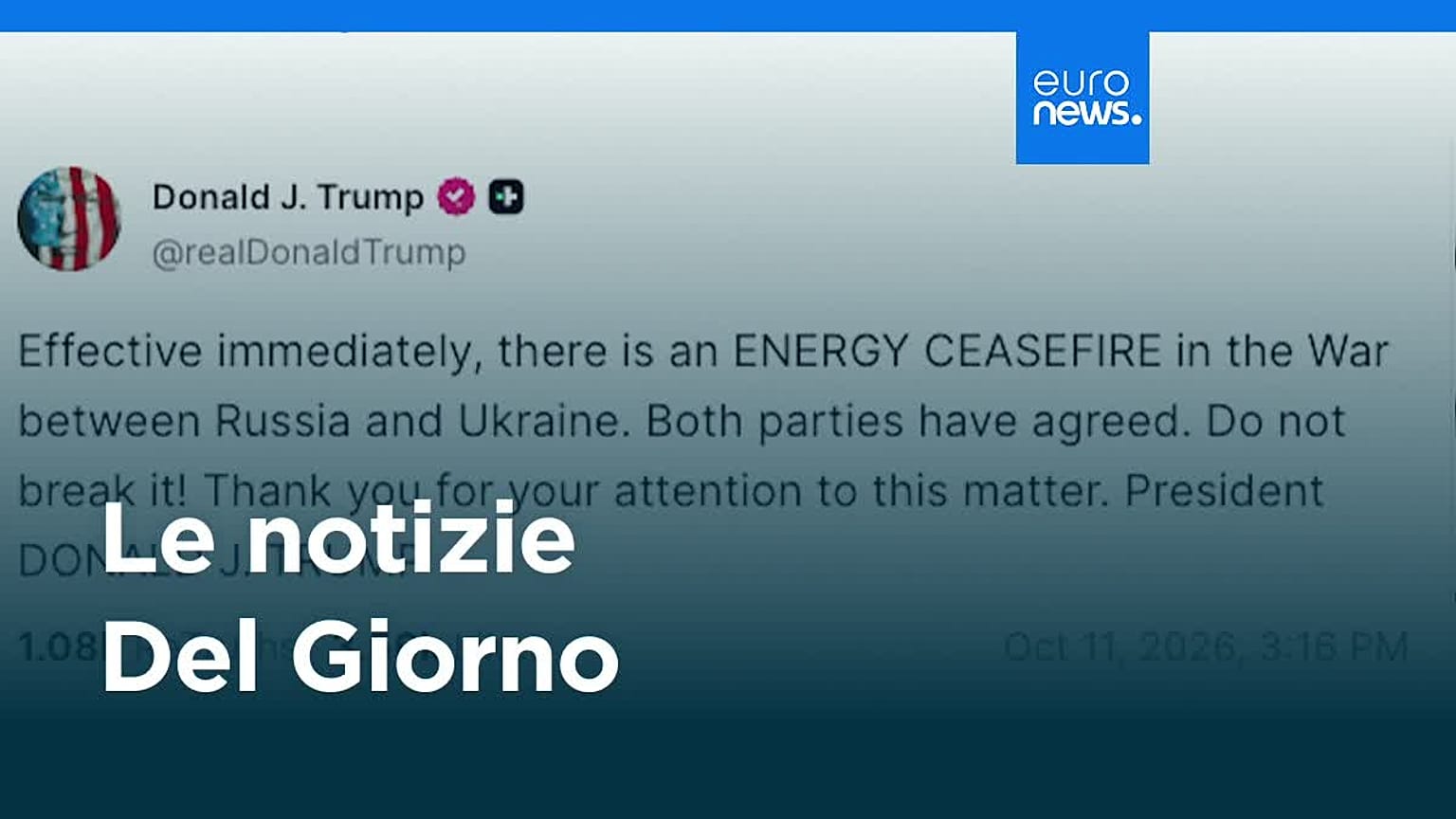 Le notizie del giorno | 12 ottobre 2026 - Serale