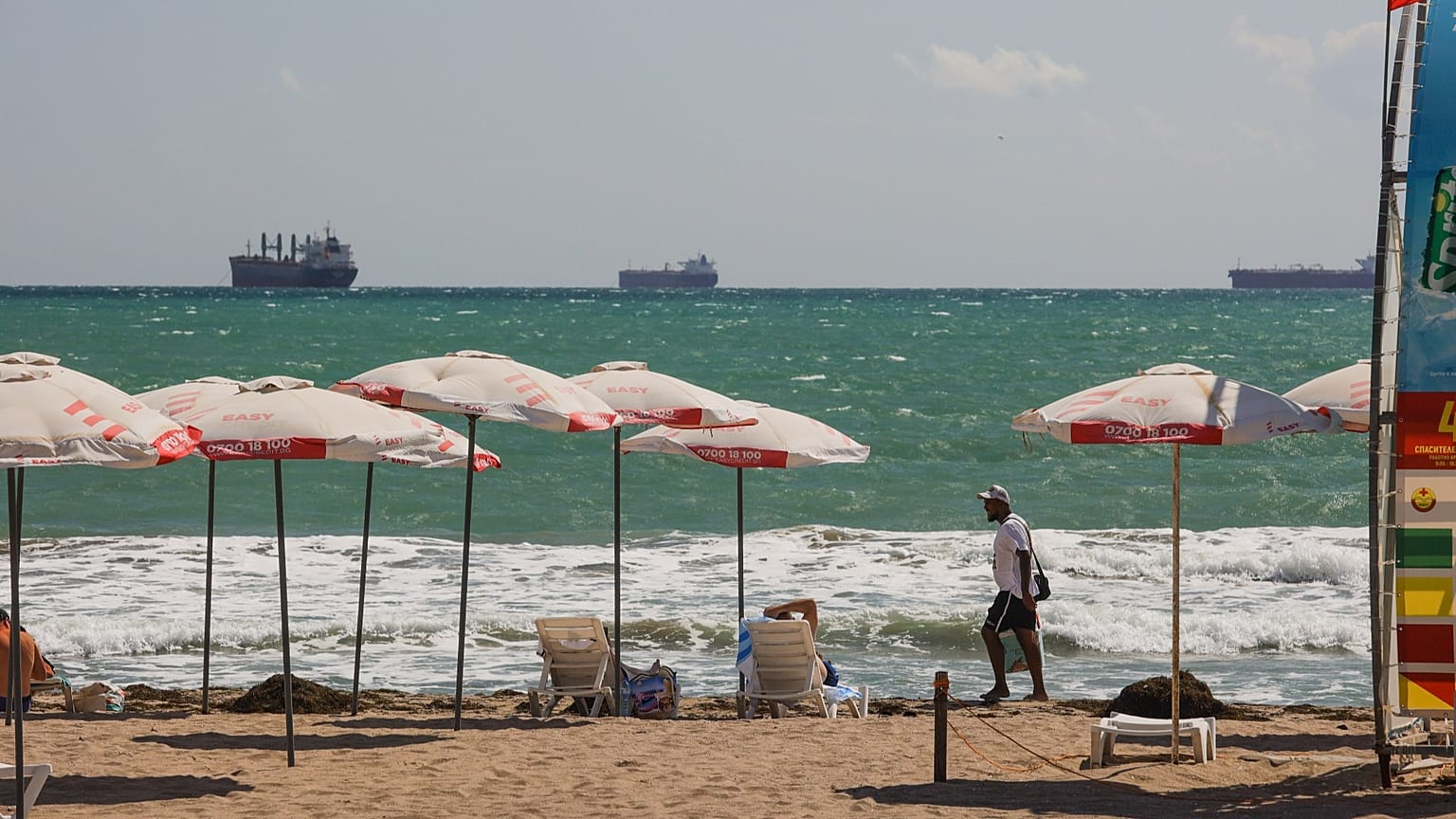 General view of Burgas beach, a port city on Bulgaria's Black Sea coast, 14 August, 2026